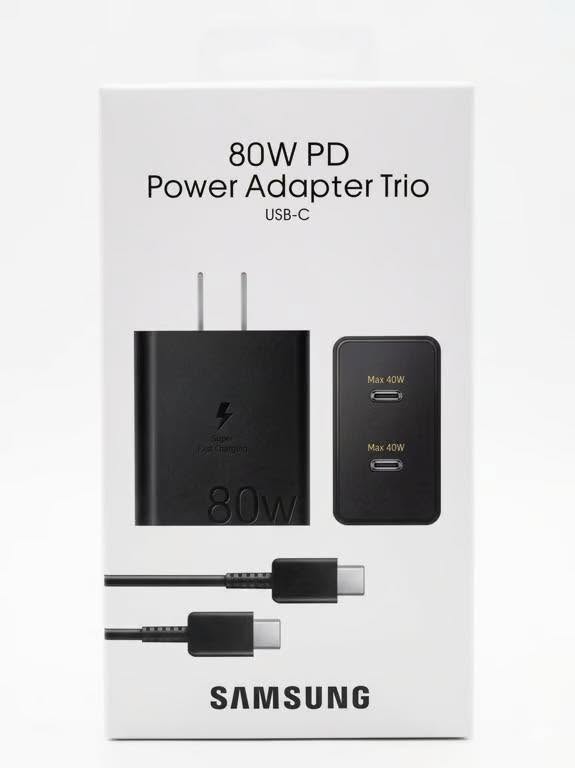 Cargador Samsung Power Adapter Trio USB-C X2 80W PD