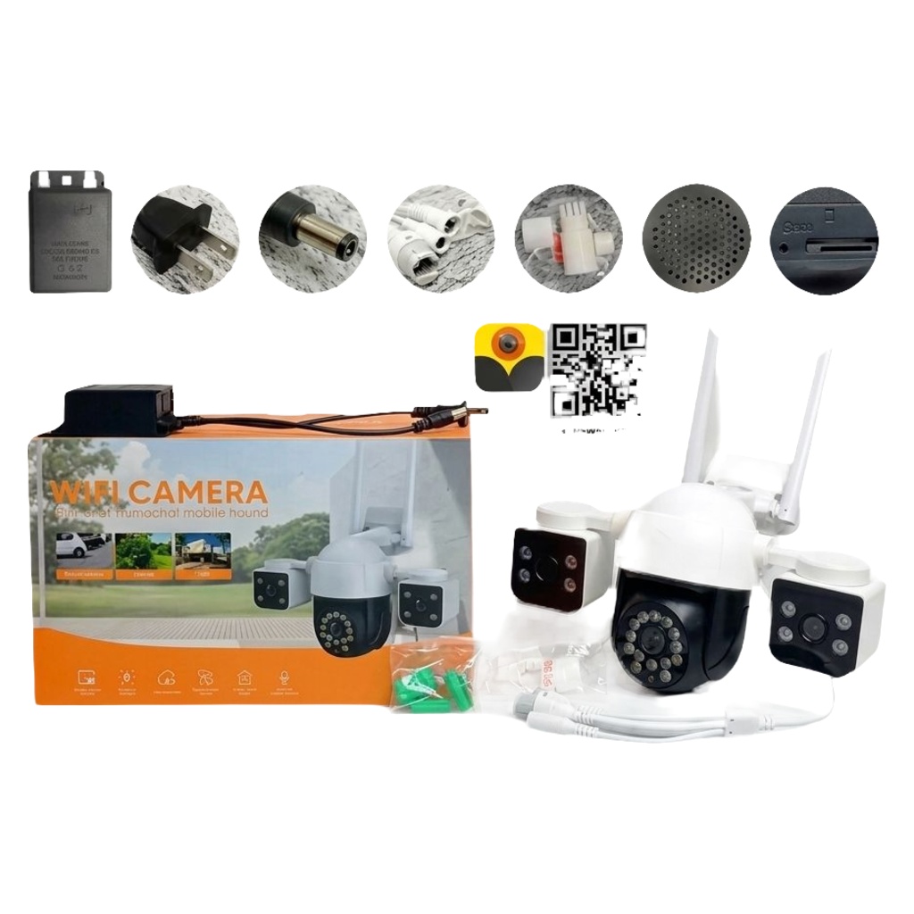 Cámara de Seguridad Wifi Exterior Triple Lente YFY:004 4