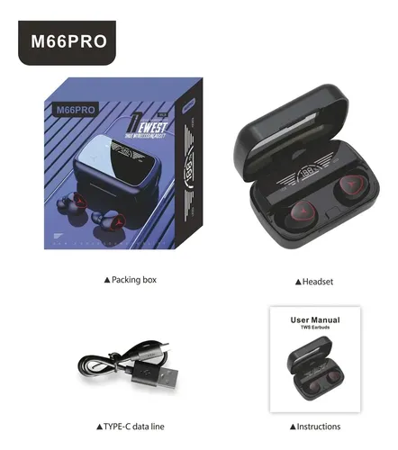 Audífonos Inalámbricos M66 Pro