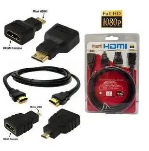 Cable HDMI 3 IN1 de 1.5MT con Adaptador Mini y Micro HDMI