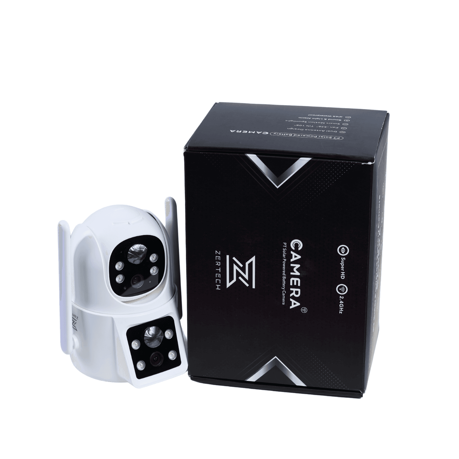 Cámara Zertech con Panel Solar Dual Lente MOD TZ5-TJ3334 2