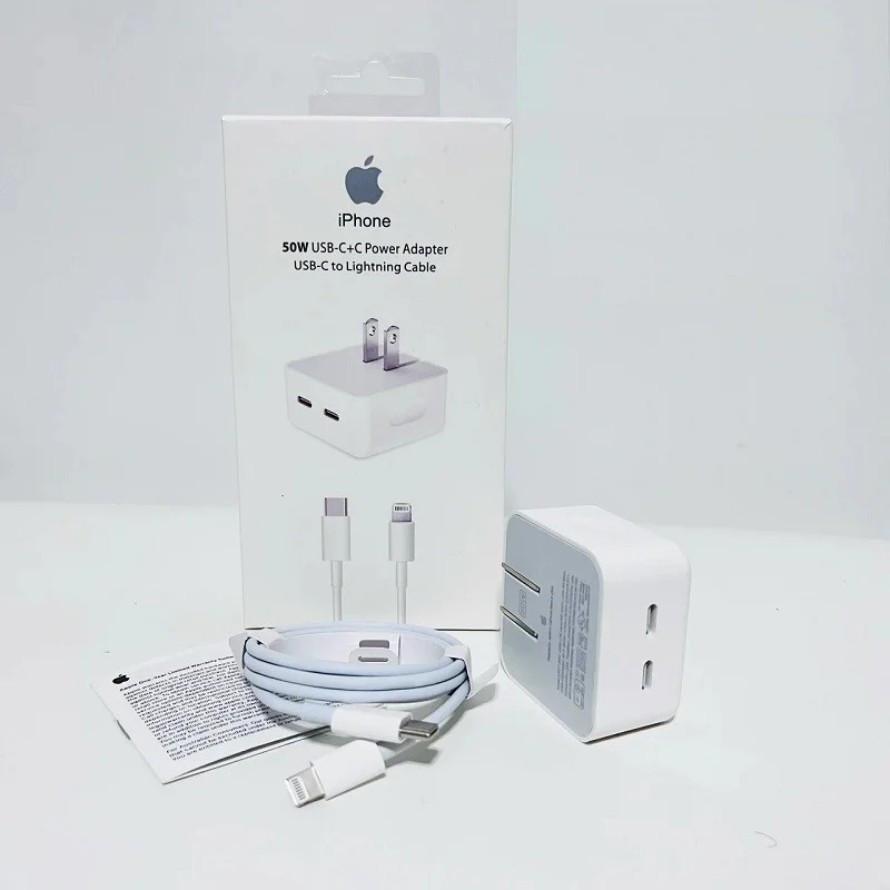 Cargador iPhone 50W Dual USB C a Lightning MOD A2305