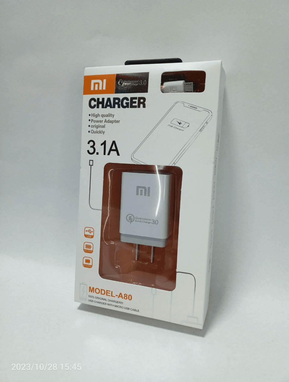 Cargador Xiaomi 3.1A 2 en 1 A80 Micro USB