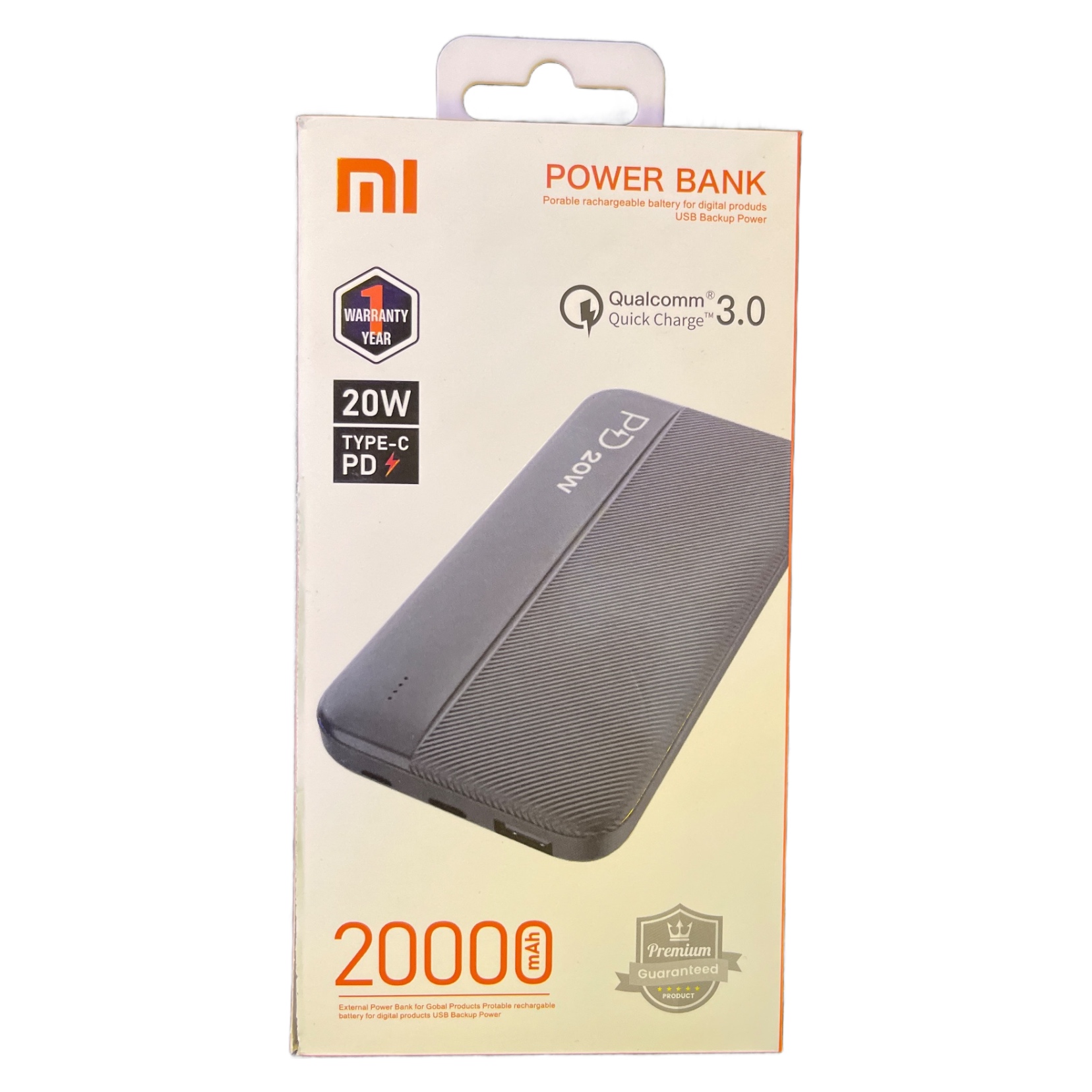 Power Bank de 20000 mAh Redmi 4 Salidas y 2 Entradas