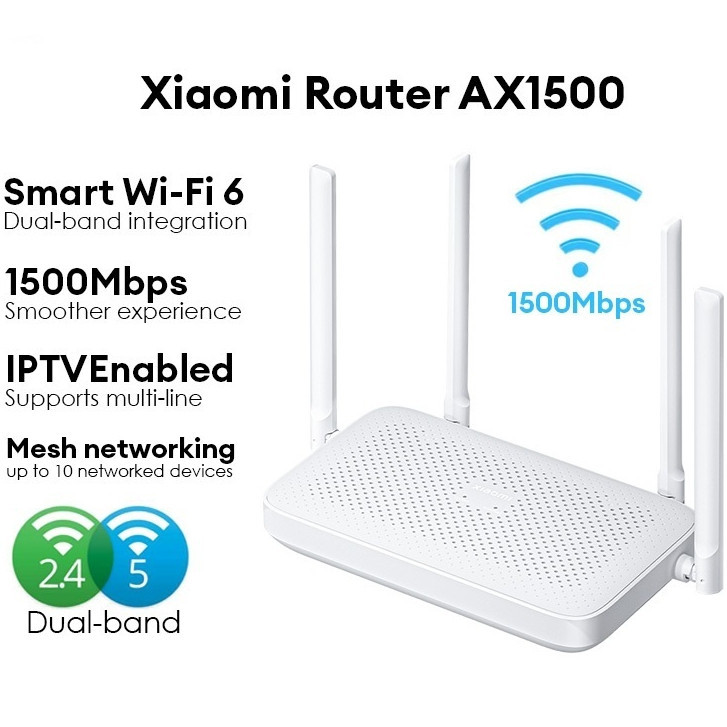 Router Xiaomi AX1500 Wifi 6 MOD RD04 a Antenas