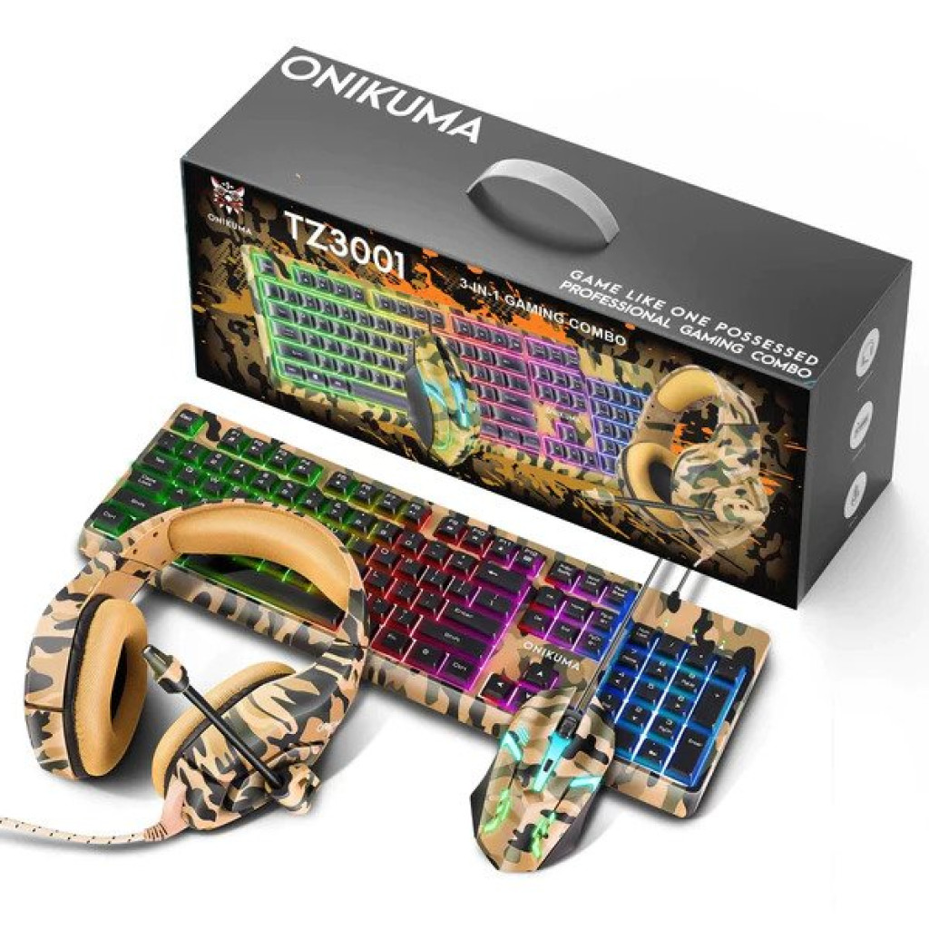 Set Gamer Onikuma 3EN 1 Teclado+audífono+mouse MOD TZ3001
