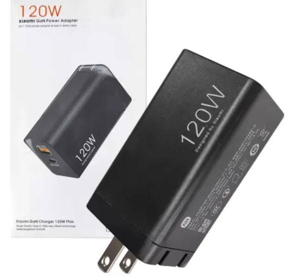 Cargador Xiaomi 120 W Gan Charger Adapter 2IN1 Mi 13 AC Black